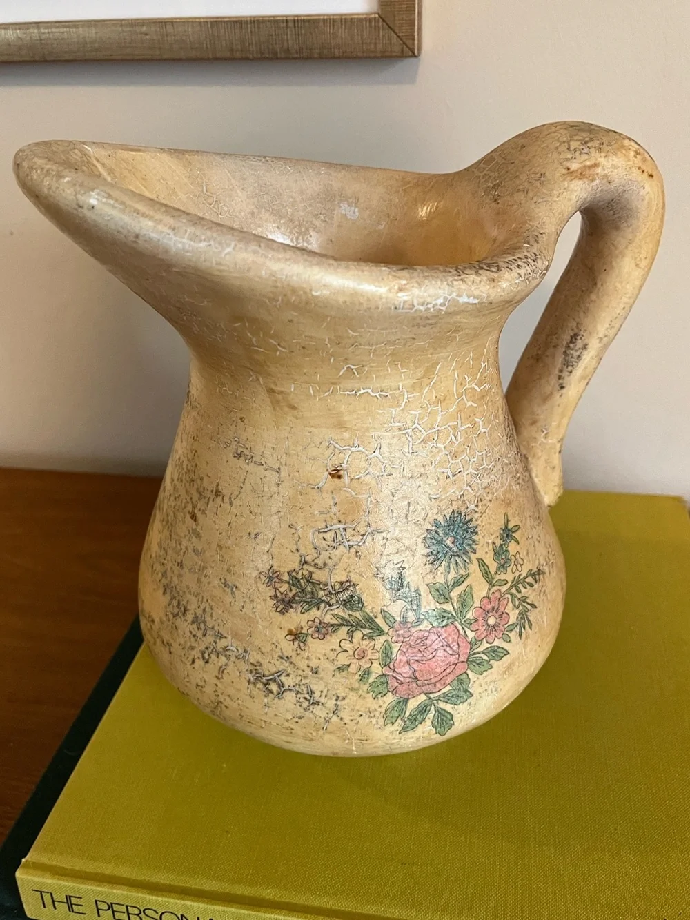 Vintage Thick Ceramic Decor Pitcher